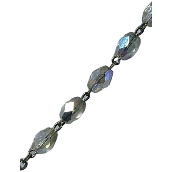 Vintage Crystal Glass Bead Catholic Rosary with Jesus Crucifix & Virgin Mary - Picture 14 of 14